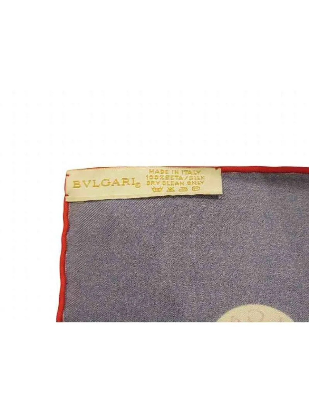Bvlgari Scarf Dot Logo Blue Silk Large
